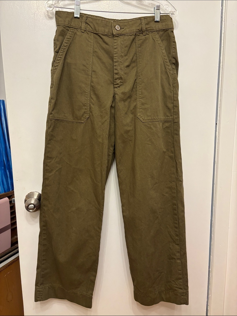 💐2 for $25 Straight-Leg Utility Jeans in Olive Green